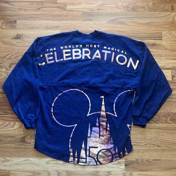 Walt Disney World Magic Kingdom 50th Anniversary Spirit Jersey Blue Size Small - Picture 1 of 12